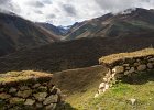 Wall damaged by earthquake at Lingshi monastery