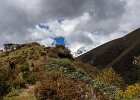 Descending from Lingshi monastery with Jitchu Drake obscured by cloud in the background