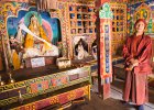 Monk inside the monastery at Phoksumdo
