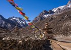 Chortens and prayer flags at Shey Gompa